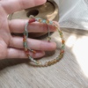 彩色孔雀玛瑙石手串珠手链，神奈川手绳编织ins小众原创设计闺蜜女