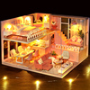 DIY小屋暖暖小时光手工木质阁楼别墅模型玩具房子制作生日礼物女