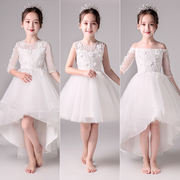 定制韩国儿童公主裙子花童婚礼小女孩周岁生日礼服女童主持钢琴演