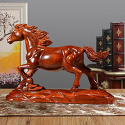 黑檀木雕马摆件(马摆件，)红木雕刻一马当先生肖马办公桌装饰品实木质工艺品