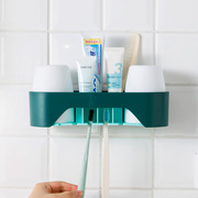 牙刷置物架卫生间刷牙杯套装壁挂牙具漱口杯架吸壁式免打孔洗漱架