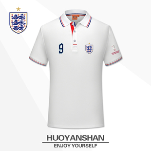 世界杯英格兰队polo衫凯恩，斯特林萨卡球迷短袖，t恤足球运动半袖男