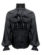 男士海盗吸血鬼衬衫 文艺复兴时期维多利亚时代中世纪哥特式衬衫