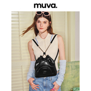muva春夏出游双肩包设计(包设计)感小众背包女士，链条高级感小口袋可爱时尚