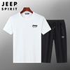 JEEP SPIRIT男士夏季短袖套装休闲两件套七分裤运动套装90106171