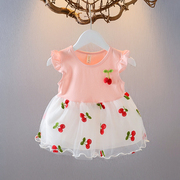 女童连衣裙夏季2024女孩婴儿裙子，韩版洋气可爱女宝宝背心裙子