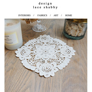 laceshabby复古法式棉质蕾丝，桌垫桌布餐垫杯垫摆拍道具背景