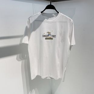 短袖t恤男2023夏季纯棉刺绣时尚潮流，白色半截袖上衣b1dad1224