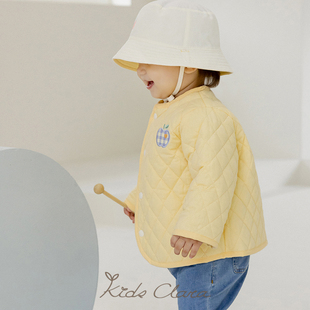 kidsclara韩国儿童外套春款2面可穿薄棉衣服1-4岁男女宝宝婴儿款