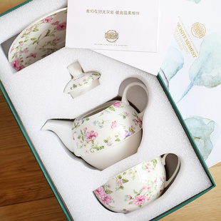 子母壶一体一壶一杯欧式茶壶一人饮茶壶陶瓷花茶杯子套装耐热茶具