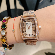蒂米妮士手表钢带水钻，石英镶钻型女时尚圆形，金属普通国产腕表