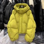 秋冬季高级感超好看加厚保暖黄色棉服设计感休闲韩系女士外套