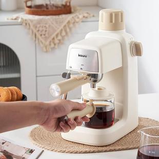 2024意式咖啡机蒸汽，打奶泡机半自动萃取浓缩咖啡机小型家
