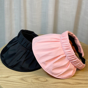 黑色大帽檐空顶帽女夏季可折叠upf50+防紫外线，uv遮脸太阳帽子潮