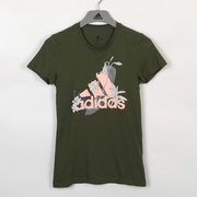Adidas 阿迪达斯 女运动休闲纯棉舒适透气圆领印花短袖T恤 GN9152