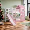 滑梯床全实木上下床双层多功能组合儿童床，高低床两层上下铺子母床