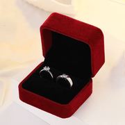 2022高档戒指盒对戒盒单个婚礼求婚钻绒布耳钉项链盒收纳盒