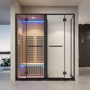 不锈钢家用远红外光波房淋浴房桑拿整体浴室汗蒸淋浴一体式。