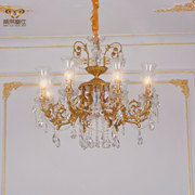 欧式全铜客厅水晶吊灯法式轻奢大气餐厅卧室，美式复古别墅工程灯具