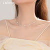 925纯银波浪项链女锁骨链高级天然淡水珍珠设计感百搭颈链