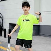 男童球服套装夏季中大童运动服宽松速干透气少儿球衣两件套薄款潮