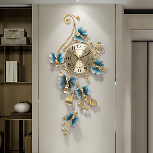 销家用时尚创意时钟客厅，轻奢个性艺术挂钟，新中式风玄关钟表大气品