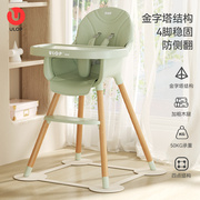 优乐博婴儿餐椅简约实木宝宝吃饭餐桌椅家用榉木质儿童高脚椅