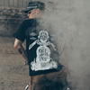 西海岸阿美咔叽复古骷髅头t恤短袖，男嘻哈欧美风摇滚摩托机车朋克