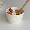 okmaji陶瓷汤碗饭碗可爱早餐麦片，碗沙拉水果酸奶甜品小碗带勺燕麦
