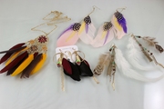 中古货经典民族，风系列彩色羽毛项链，耳环外貌饰品b3-15bv