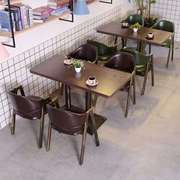 餐桌套装组合店圆桌快洽谈咖啡厅型桌椅，时尚奶茶红餐厅静网吧小户