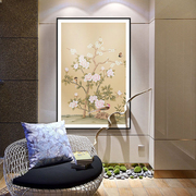 花鸟装饰画 新中式客厅壁画走廊过道玄关竖版壁画 样板房酒店挂画