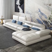 白色北欧真皮头层牛皮艺沙发组合套装现代简约客厅小户型整装沙发
