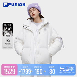 filafusion斐乐潮牌羽绒服女2023冬季时尚，休闲宽松连帽上衣