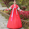 延吉朝鲜服装女改良韩服绣花红色韩国古装大长今，民族舞蹈写真夏季