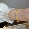 波光粼粼手链女轻奢小众设计感18k金钛钢(金钛钢，)精致闺蜜手环不掉色素链
