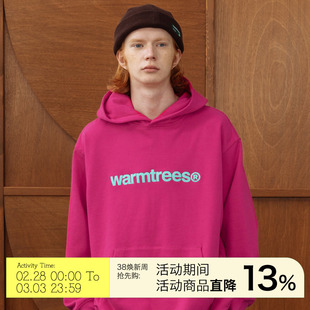 warmtrees2023aw升级版小写，logo绣花连帽卫衣，休闲情侣装外套