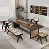 新中式茶桌椅组合藤艺客厅茶几桌阳台泡茶台白蜡木大板茶桌