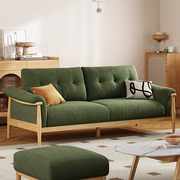 cbd日式实木布艺沙发，复古简约灯芯绒可拆洗沙发小户型二三人