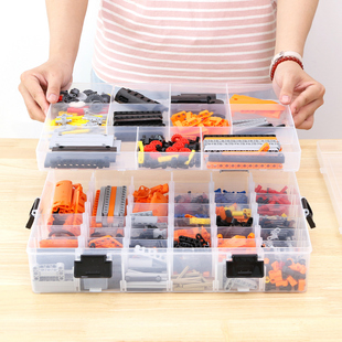 乐高收纳盒透明多层儿童玩具积木大小颗粒零件整理分类盒储物箱