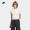 简约短款运动上衣圆领短袖T恤女装adidas阿迪达斯三叶草