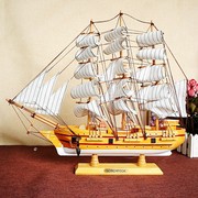  木质帆船摆件 商务摆饰 一帆风顺 做工细致 多款混发W4501