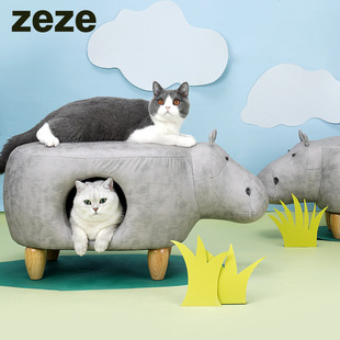 zeze猫窝动物凳子猫屋人宠两用休闲换鞋凳四季通用猫咪窝宠物用品