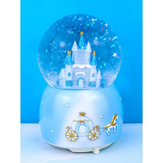 音乐梦幻城堡透明水晶球雪花，旋转八音盒女生闺蜜儿童生日毕业礼物