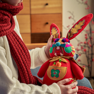 兔子王手工刺绣diy材料包立体高端布艺玩偶自绣兔年礼物