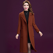 2020秋冬中年女装外套毛呢子(毛，呢子)纯色时尚，中长款羊绒大衣毛呢外套