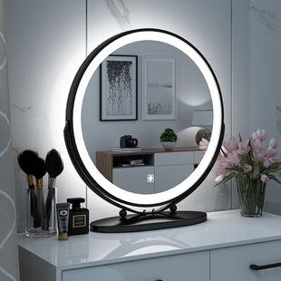 化妆镜台式LED灯网红智能带补光灯大号桌面北欧多功能梳妆台镜