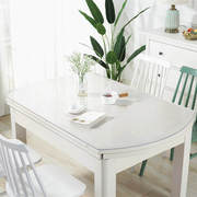 透明桌布椭圆形磨砂折叠圆桌软塑料玻璃防水晶版弧形台桌垫桌布