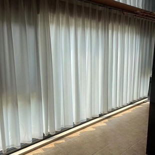 高品质!出口韩国外贸纱帘纯色，半遮光窗帘，窗纱阳台飘窗成品可定制