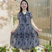 新中式国风假两件套高级感夏季裙子大码女装减龄洋气质漂亮连衣裙